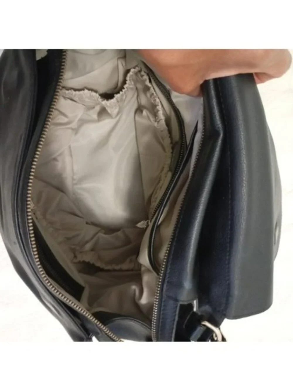 Mina Baie Kinney Vegan Leather Diaper Bag Black Backpack